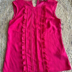 Boden Pink Sleeveless Ruffle Blouse